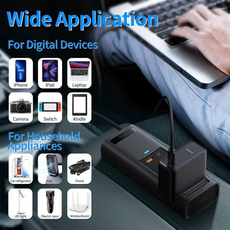 Onduleur embarqué Baseus 150 W (220 V CN/UE) Noir